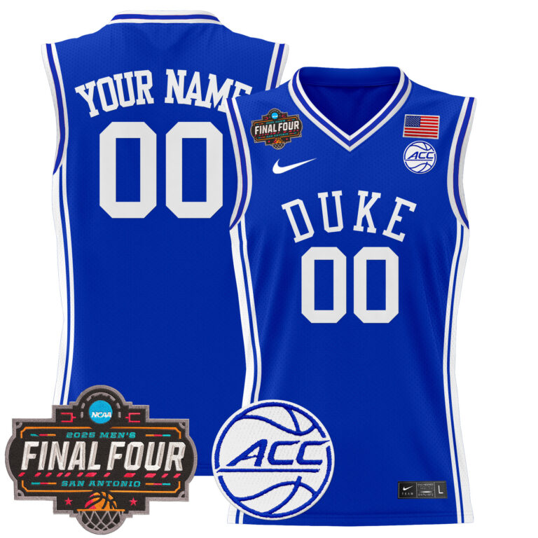 Men Duke Blue Devils 2025 Final Four Patch NCAA blue Custom Jerseys